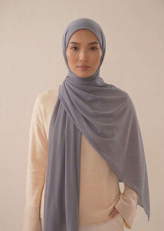 Chiffon Premium-Rauchblau