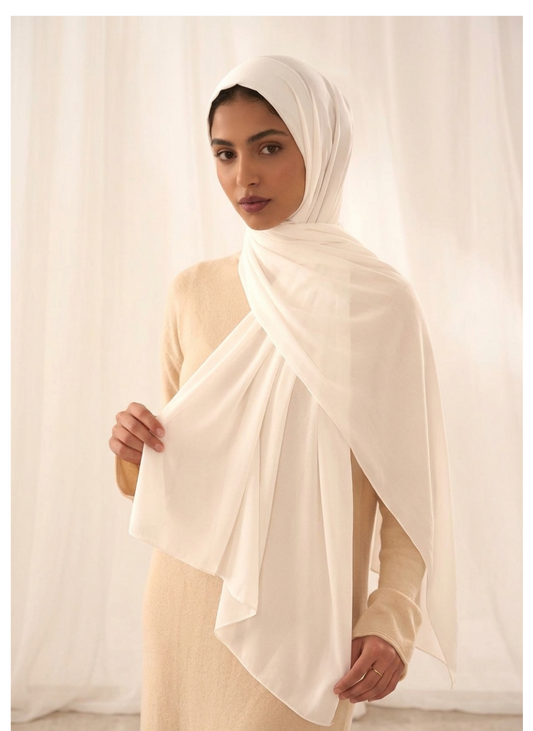 Premium Chiffon-Weiß