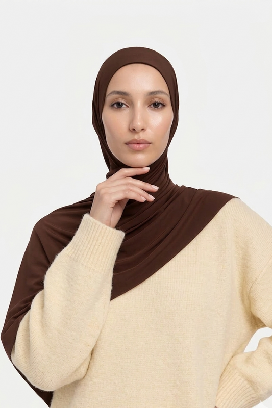 Satin Jersey-Braun
