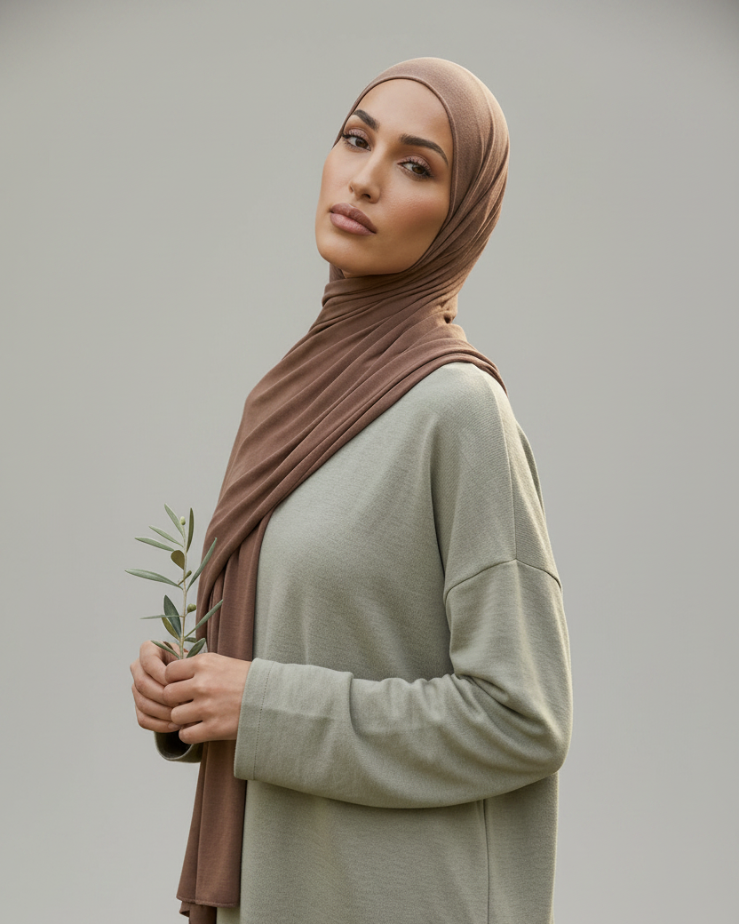 Atmungsaktiver Jersey-Taupe
