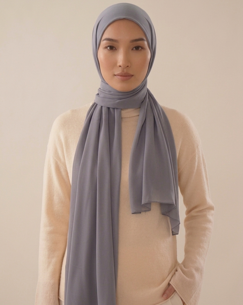 Chiffon Premium-Rauchblau