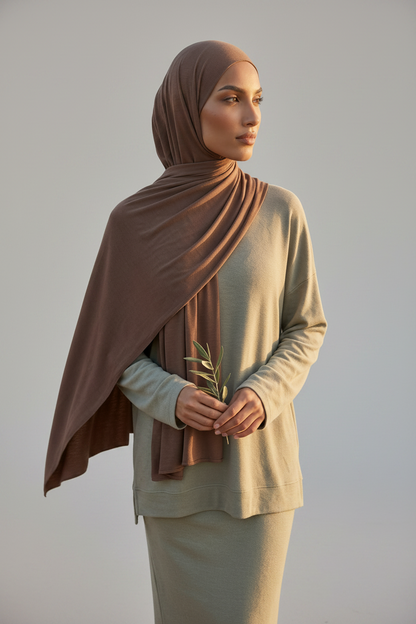 Atmungsaktiver Jersey-Taupe