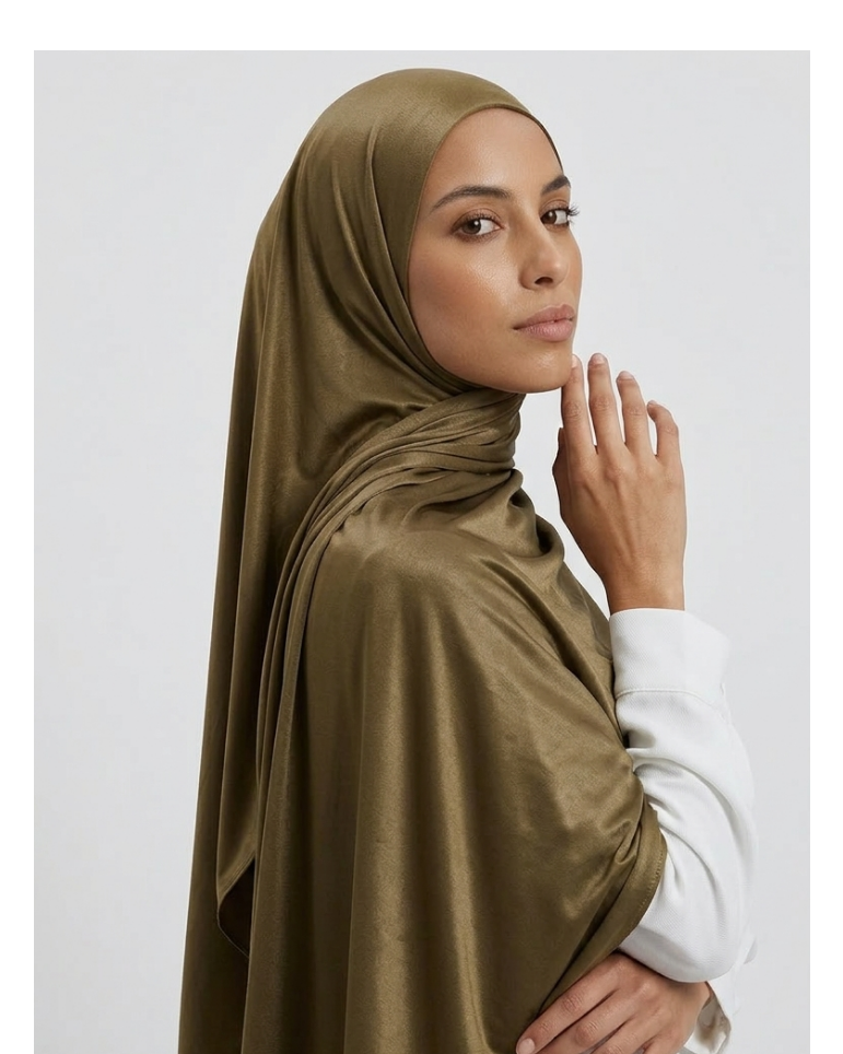 Satin Jersey-Gold-Oliv