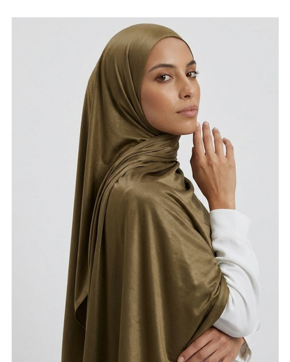 Satin Jersey-Gold-Oliv