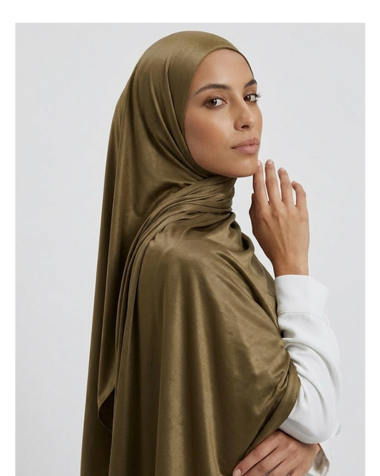 Satin Jersey-Gold-Oliv