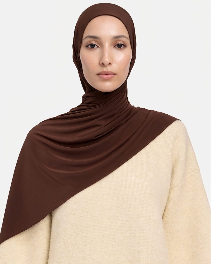 Satin Jersey-Braun