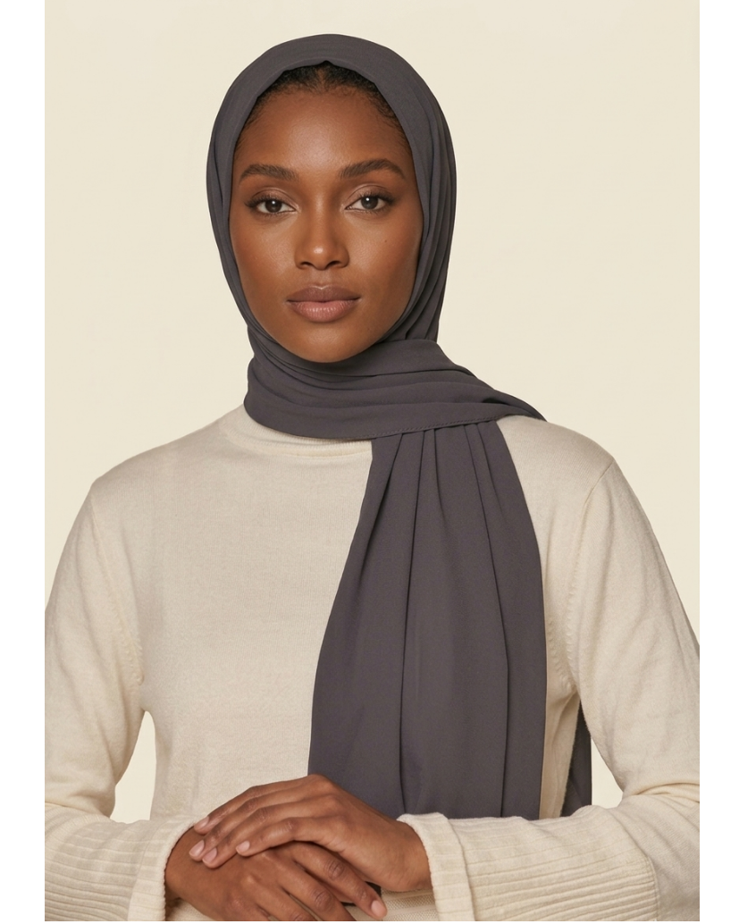 Premium Chiffon-Dunkel Grau