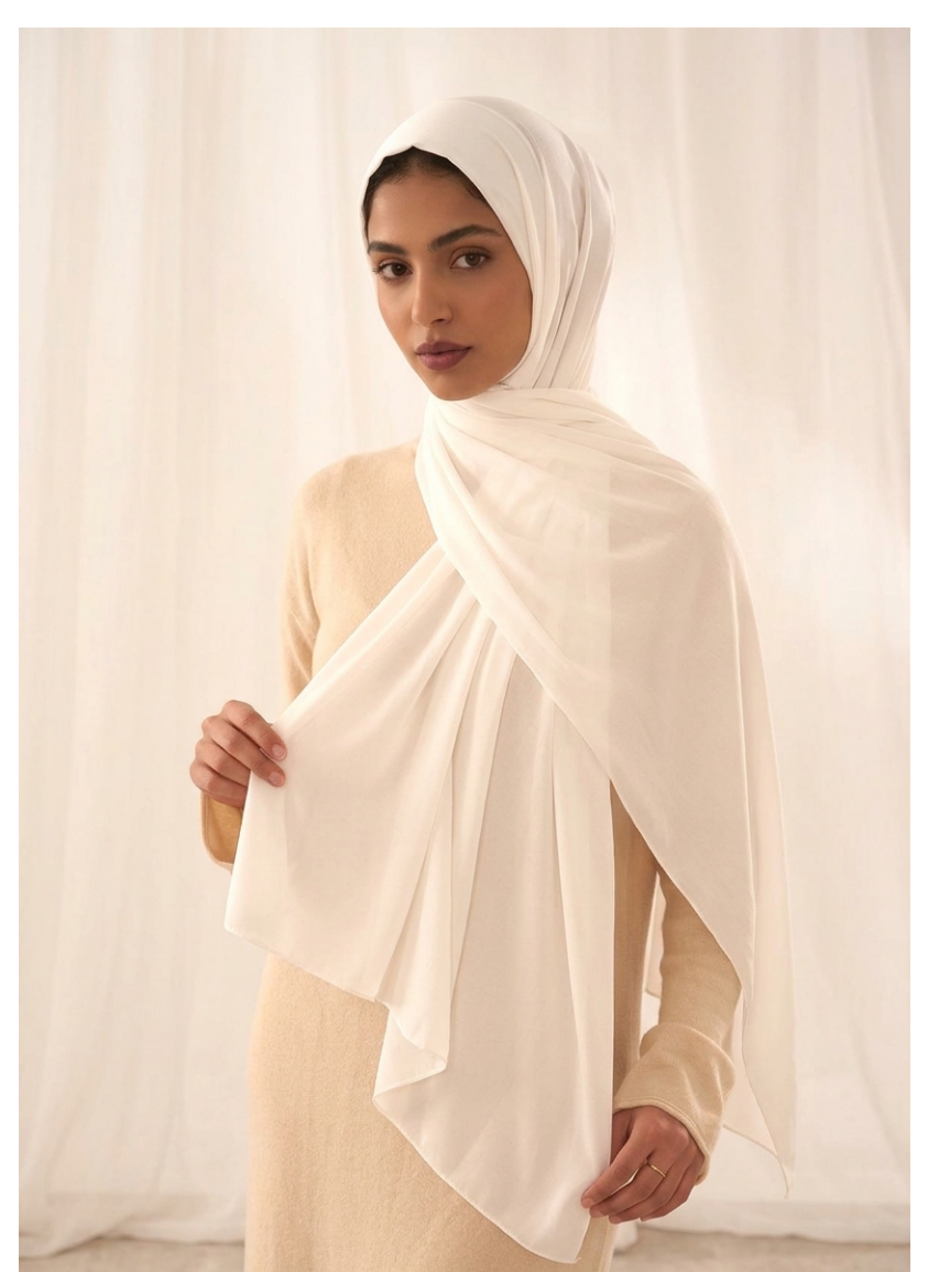 Premium Chiffon-Weiß