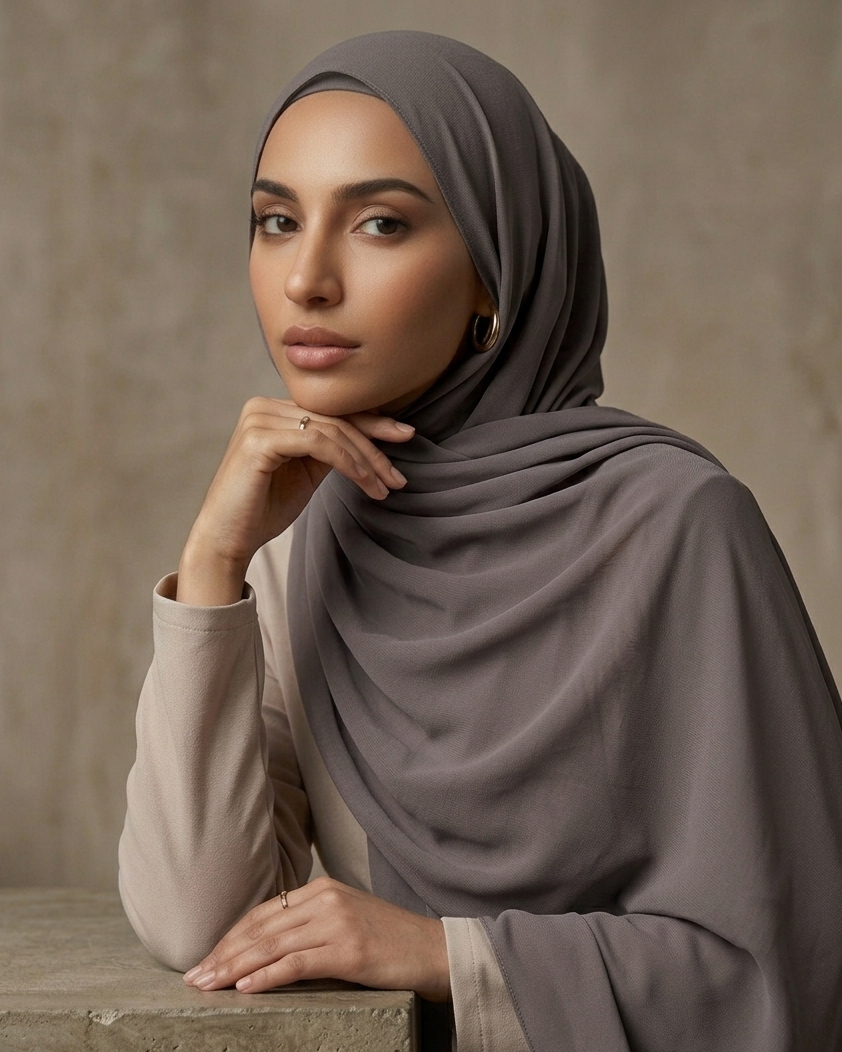 Chiffon Premium-Edles Grau