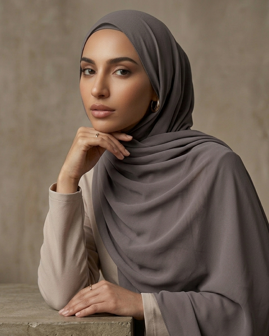 Chiffon Premium-Edles Grau
