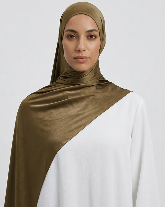 Satin Jersey-Gold-Oliv