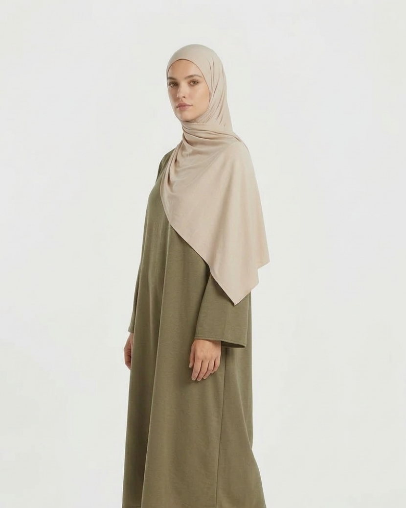 Atmungsaktiver Jersey-Sandbeige