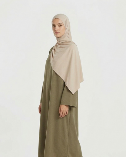 Atmungsaktiver Jersey-Sandbeige